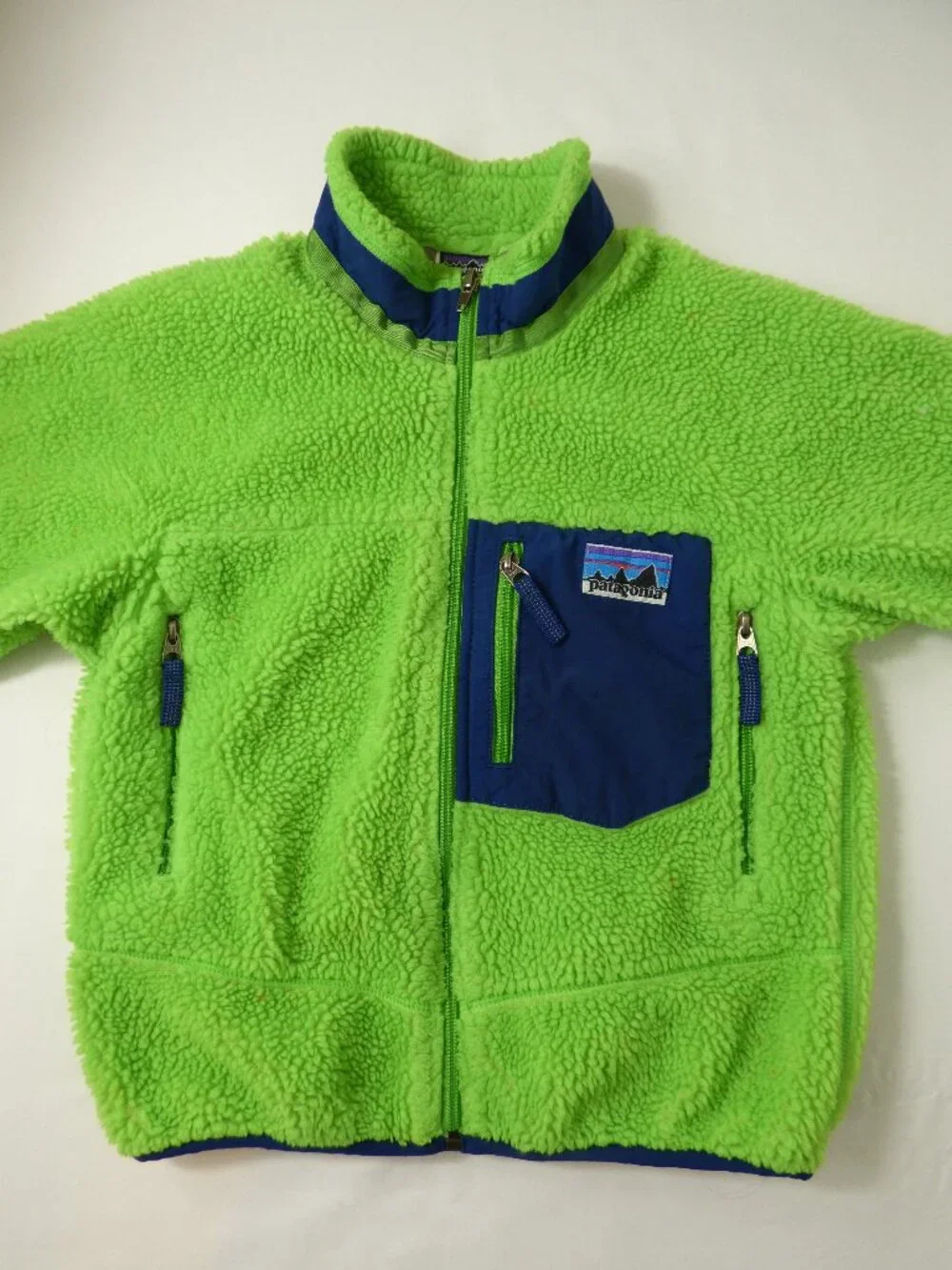 Patagonia Kids' Green & Blue Retro Pile Jacket, Size 8 Years